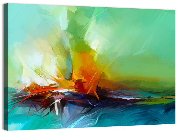 Converging Light Abstract Landscape Wall Art as a canvas print