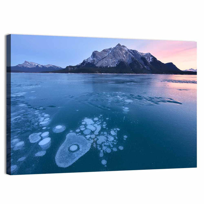 Abraham Lake Ice Bubbles Wall Art as a canvas print