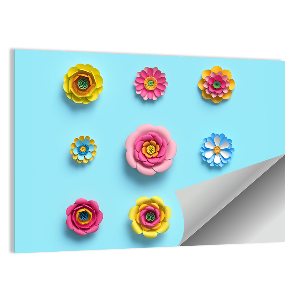 Craft Paper Flowers Wall Art