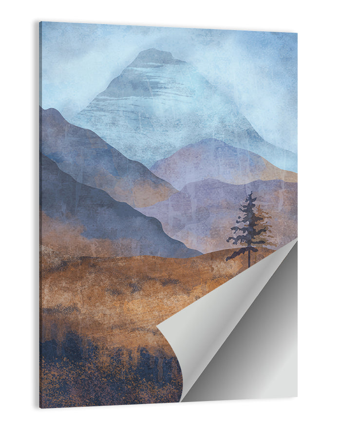 Textured Mountain Landscape Wall Art as a poster print