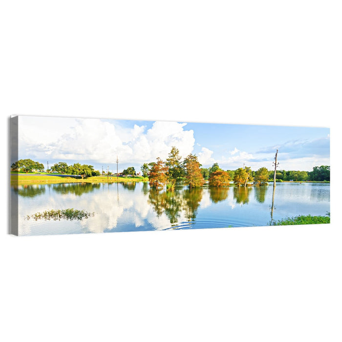 Lafayette Bayou Reflection Wall Art as a canvas print