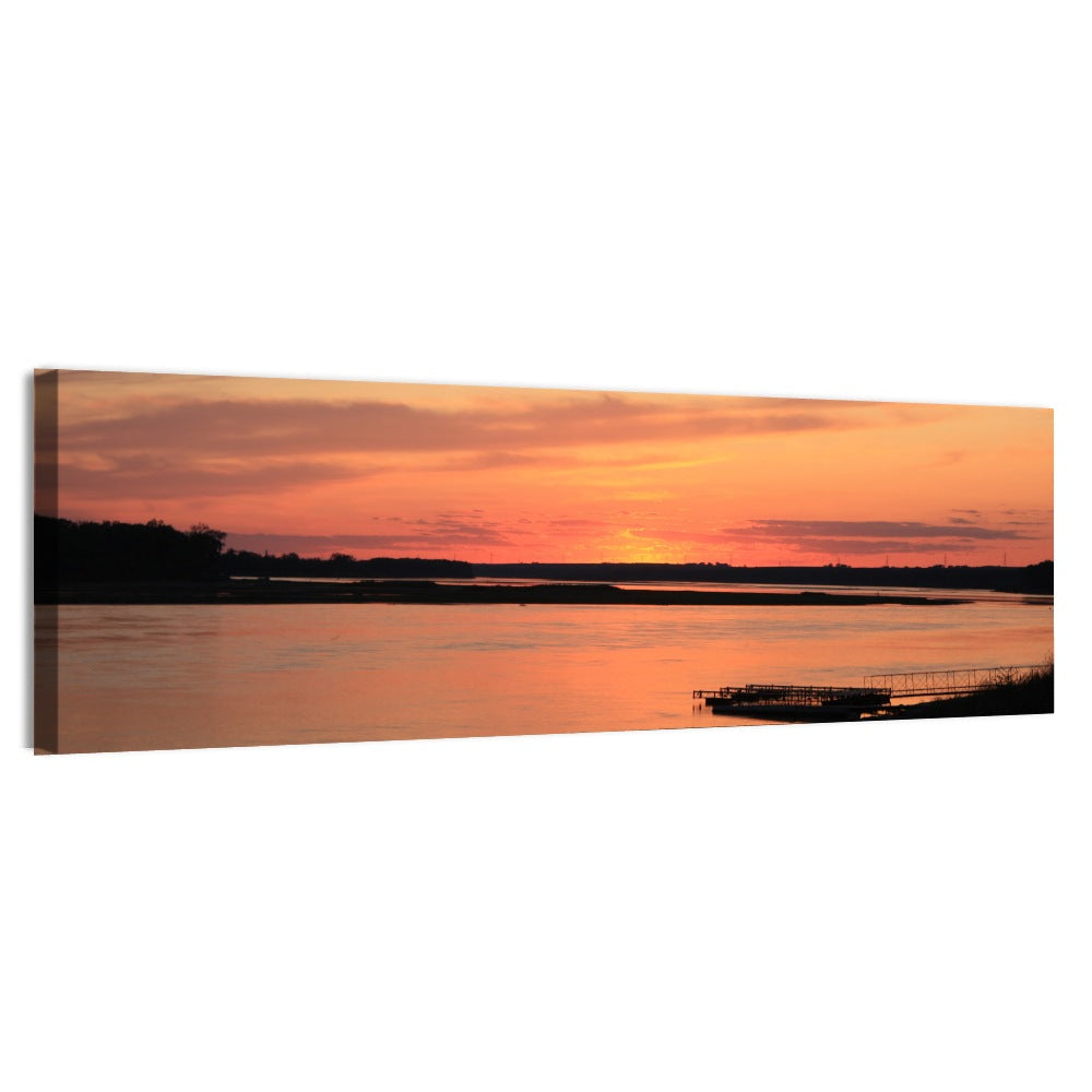 Missouri River Sunset at Dusk Wall Art, canvas print, panoramic