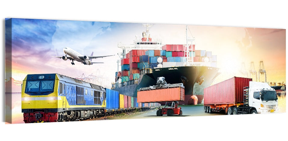 Global Logistics Concept Wall Art, canvas print, panoramic