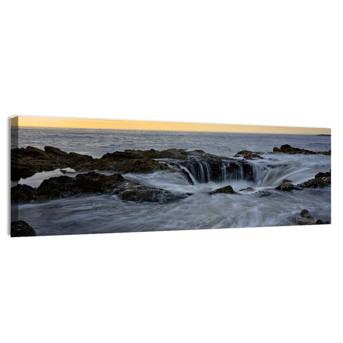 Thor's Well at Cape Perpetua Wall Art as a canvas print