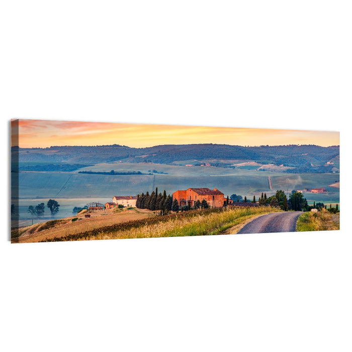 Tuscan Country Road Wall Art as a canvas print