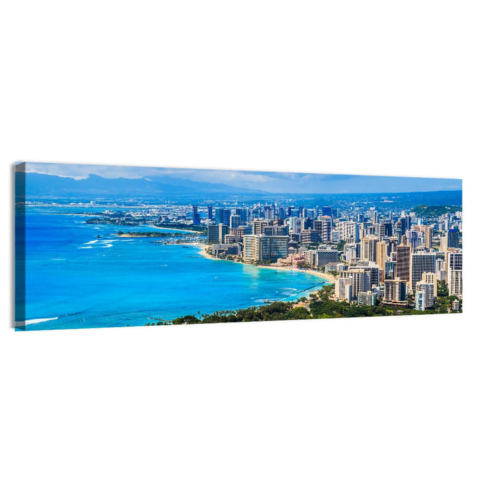 Honolulu Skyline Wall Art as a canvas print