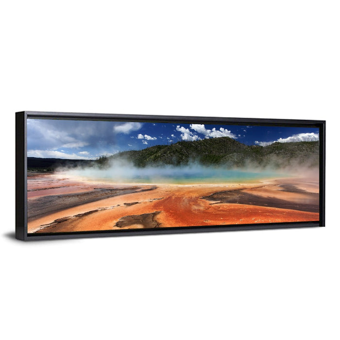 Grand Prismatic Spring, Yellowstone Wall Art as a framed canvas