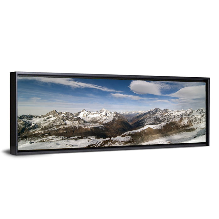 Snow-capped Peaks of Zermatt Wall Art as a framed canvas