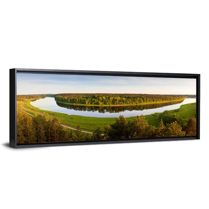 Daugava River Wall Art as a framed canvas