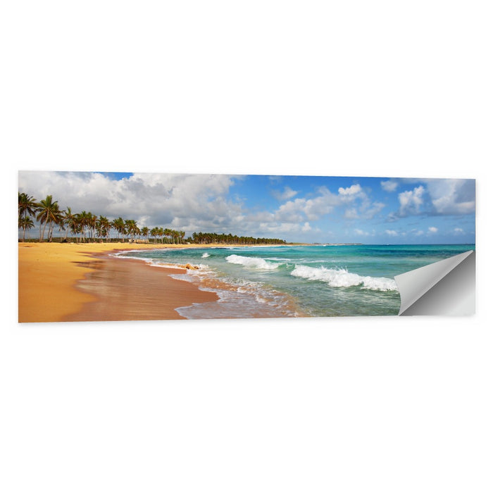 Palm Lined Tropical Coast Wall Art as a poster print