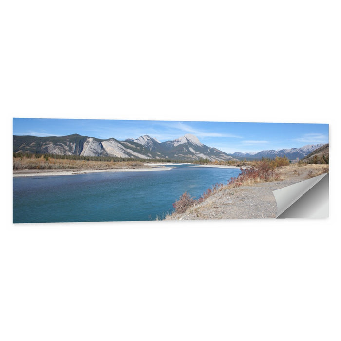 Mount Aeolus Over Athabasca Riverbank Wall Art as a poster print