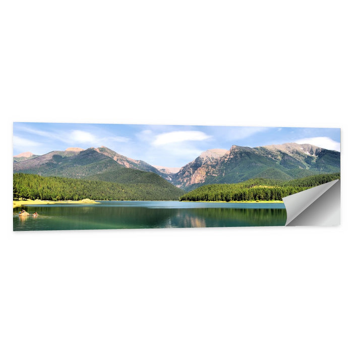 Mission Mountain Lake Reflection Wall Art as a poster print