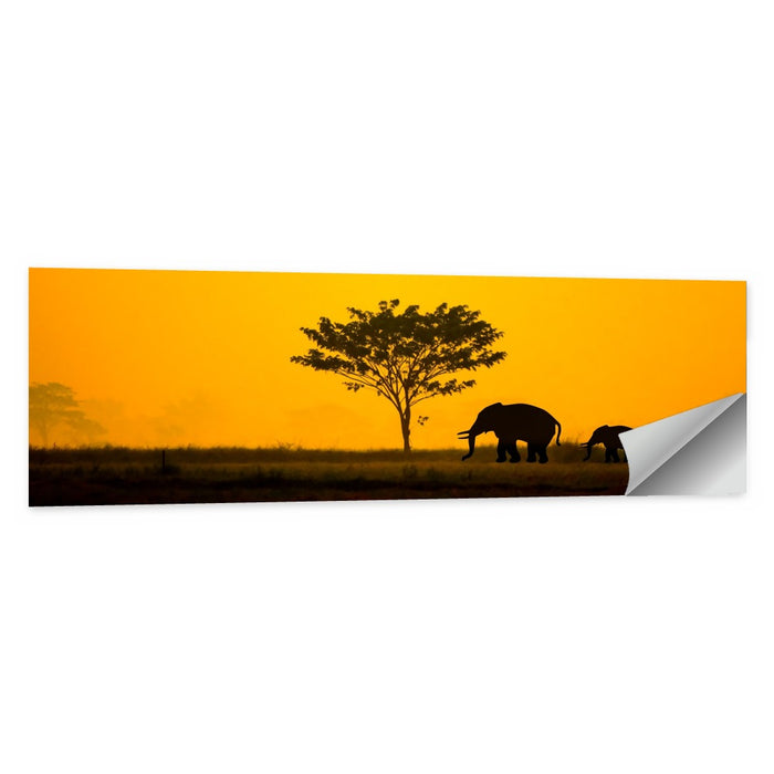 Thailand Elephant Silhouettes Wall Art as a poster print