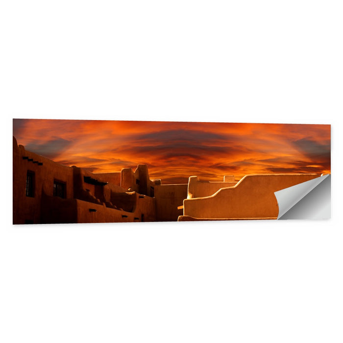 Santa Fe Museum Sunset Wall Art as a poster print