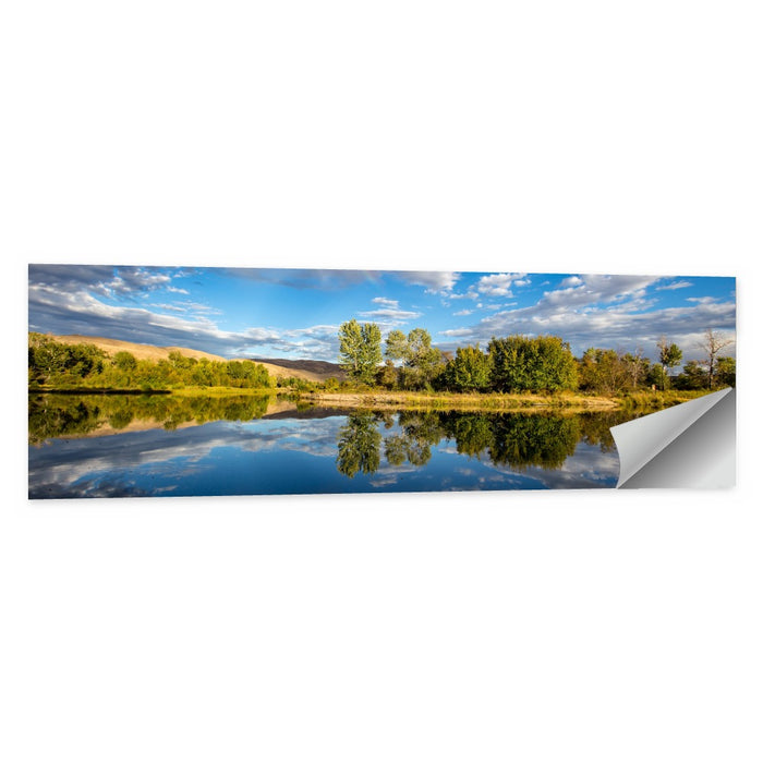 Boise River Rainbow Reflection Wall Art as a poster print