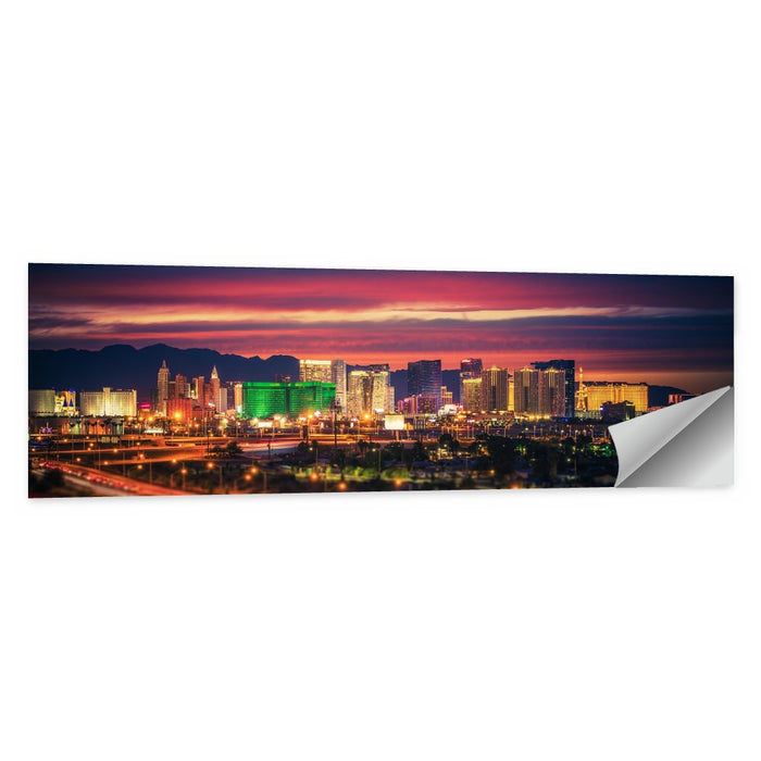 Las Vegas Twilight Skyline Wall Art as a poster print