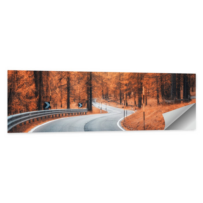 Autumn Road at Sunset Wall Art as a poster print