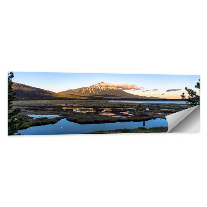 Mount Bachelor Moonlit Sunset Wall Art as a poster print