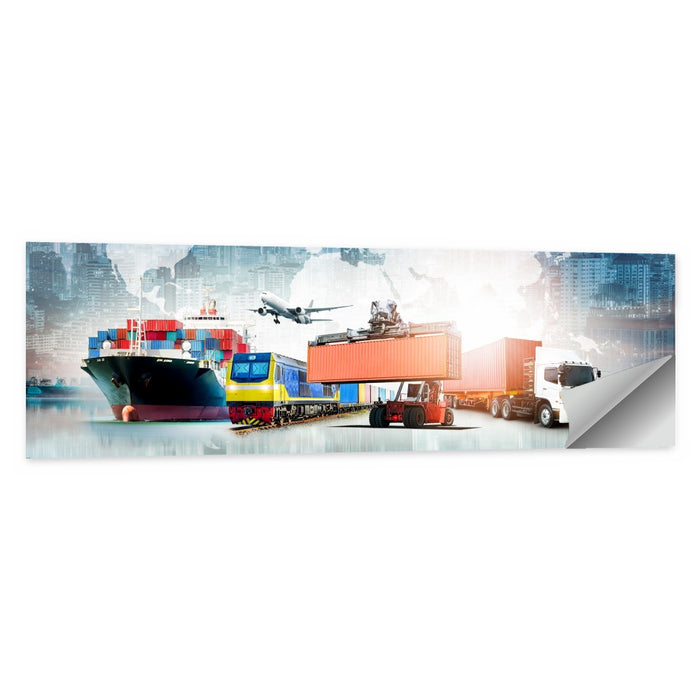 Global Logistics Fleet Lineup Wall Art as a poster print
