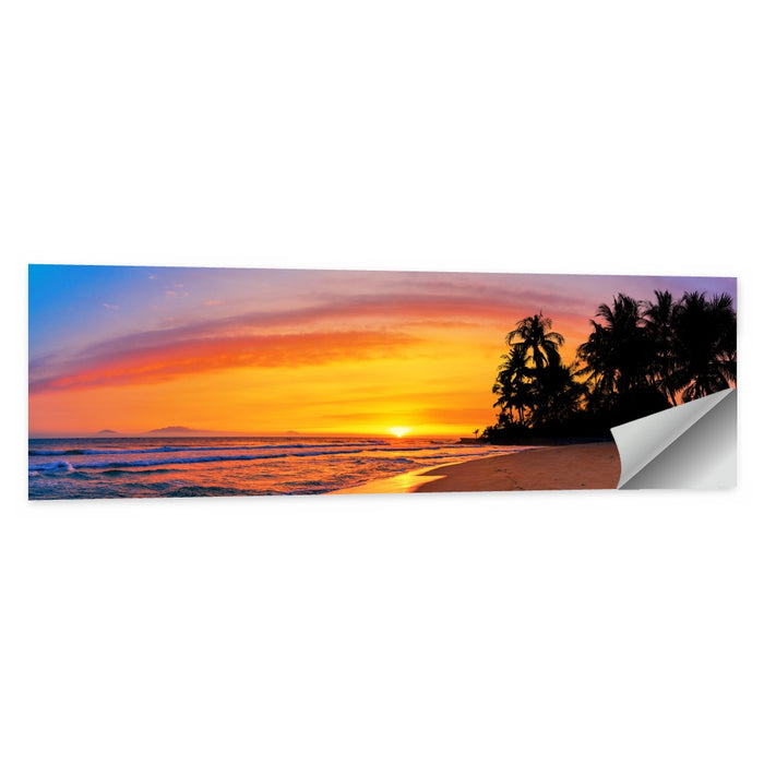 Tropical Beach Sunset Wall Art as a poster print