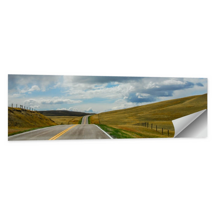Montana Road Through Golden Hills Wall Art as a poster print