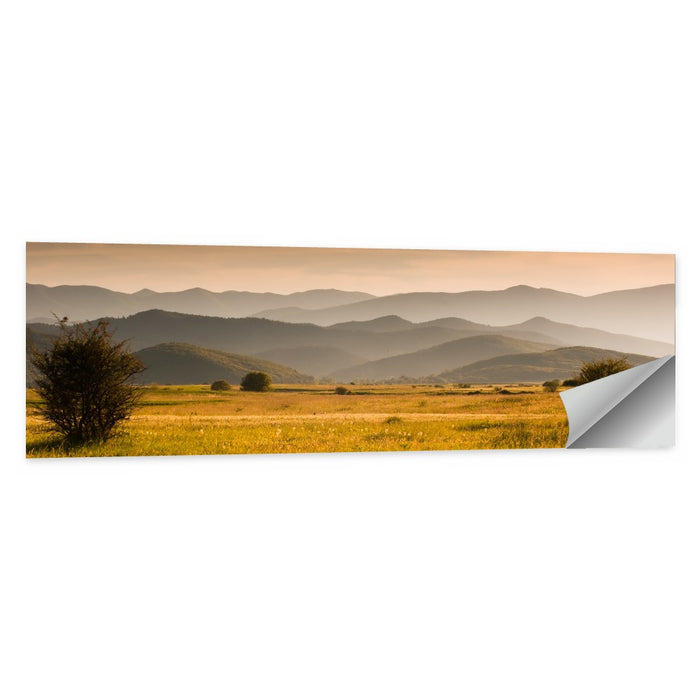 Golden Hour Countryside Hills Wall Art as a poster print