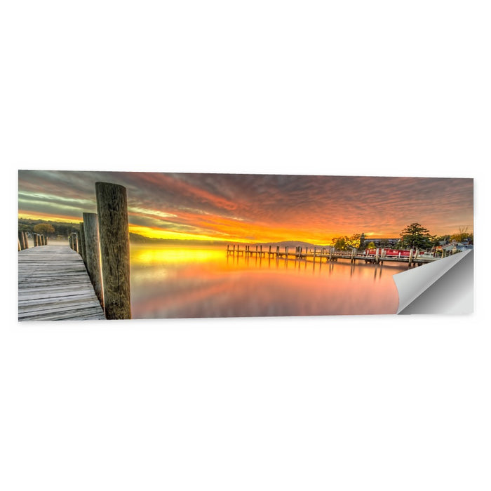 Meredith Bay Pier at Sunrise Wall Art as a poster print