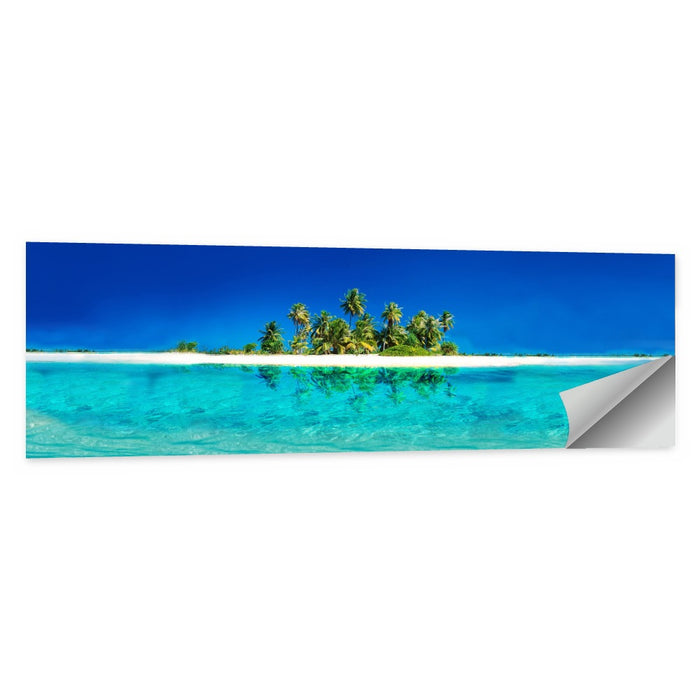 Tranquil Split-level Tropical Island Seascape Wall Art as a poster print