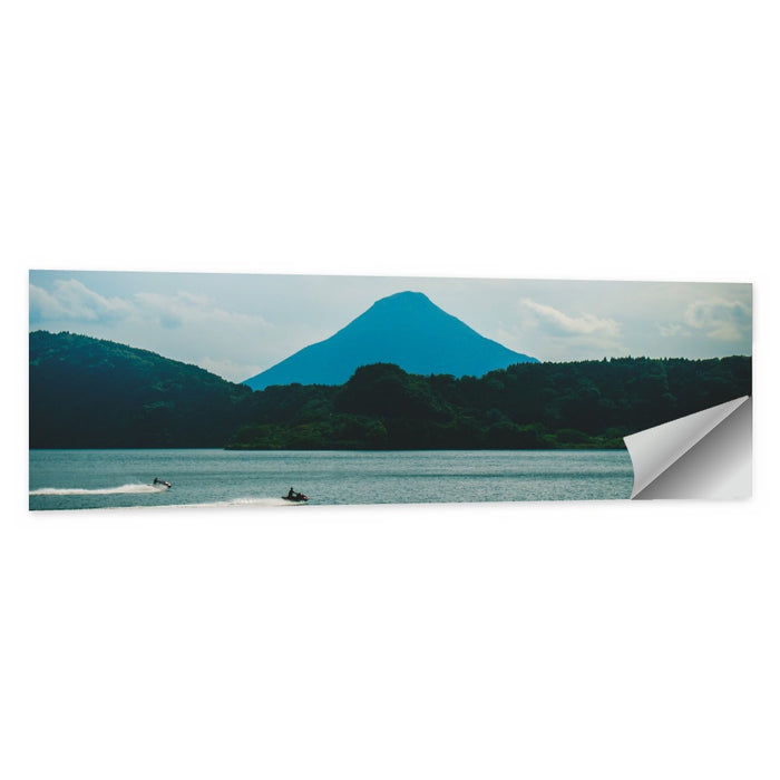 Kaimon Dake Over Lake Ikeda Wall Art as a poster print