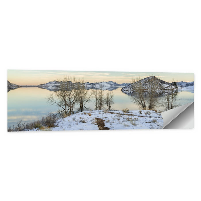Horsetooth Reservoir Frozen Reflection Wall Art as a poster print
