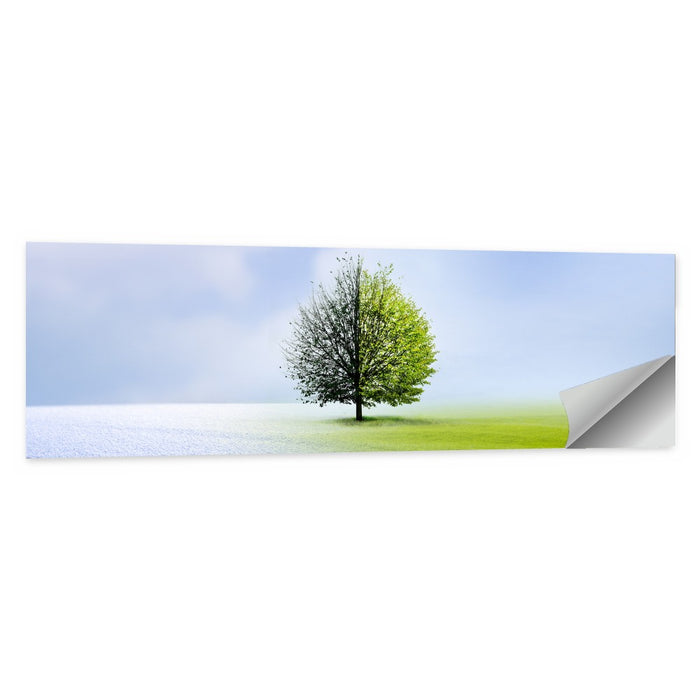 Winter to Spring Tree Wall Art as a poster print