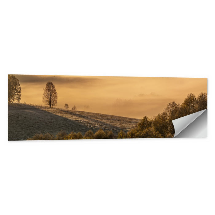 Misty Valley Morning Light Wall Art as a poster print