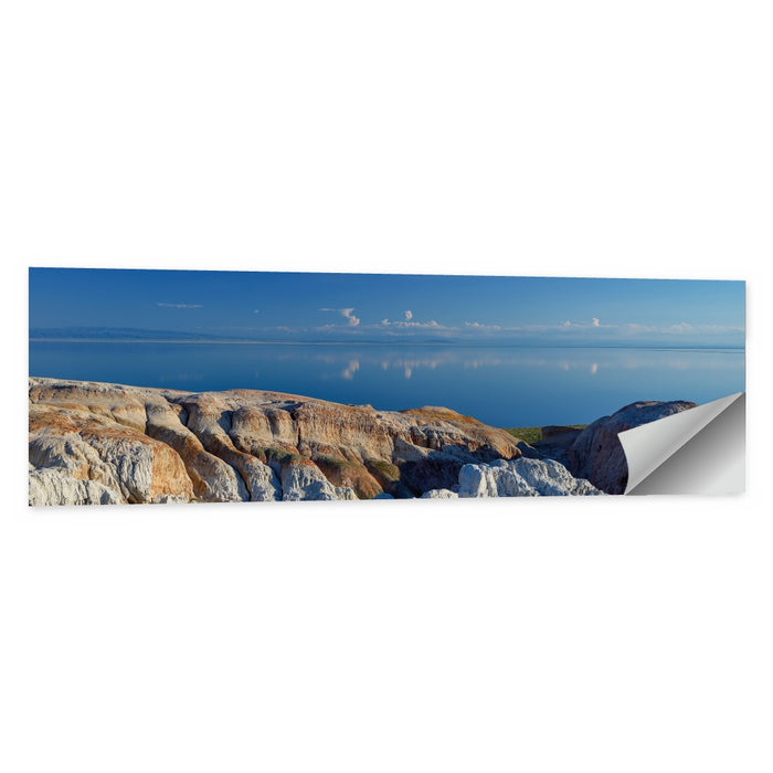 Shekelmes Tract Cliff Over Lake Wall Art as a poster print
