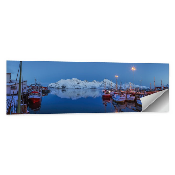 Lofoten Harbor at Dusk Wall Art as a poster print