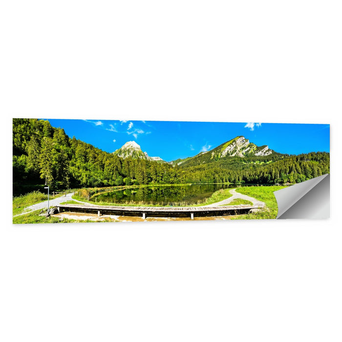 Seealpsee Footbridge Alpine Lake Wall Art as a poster print