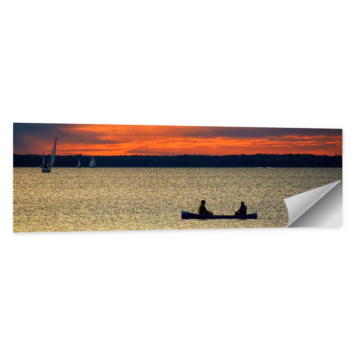 Ottawa River Sunset Canoe Wall Art as a poster print