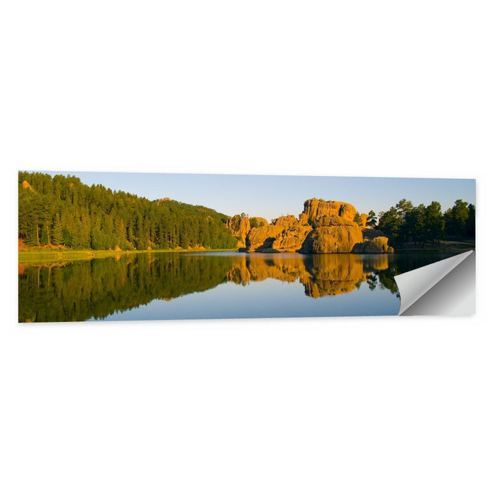 Sylvan Lake Golden Hour Reflection Wall Art as a poster print