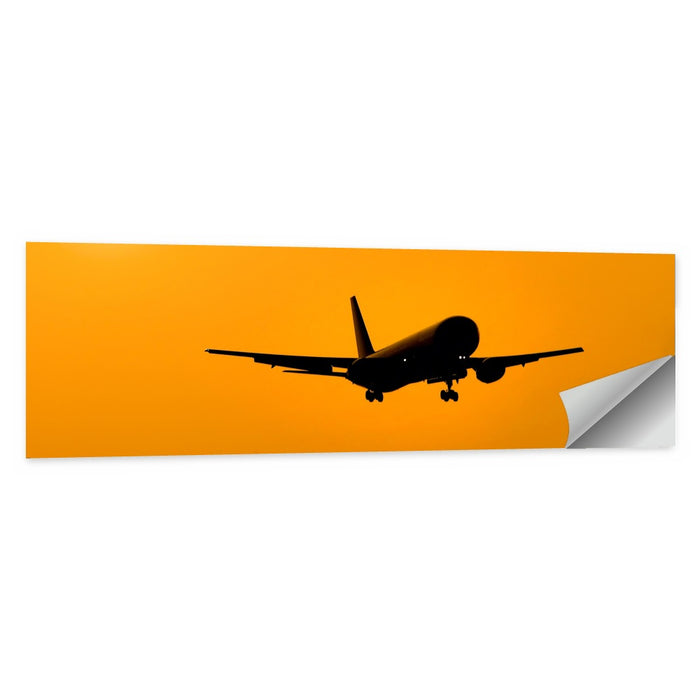 Golden Hour Airliner Silhouette Wall Art as a poster print