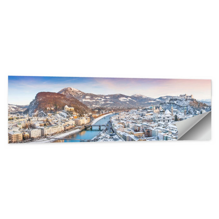 Salzburg Winter Skyline Wall Art as a poster print