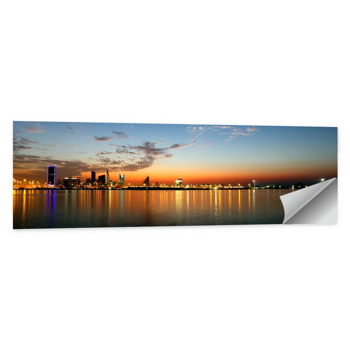 Manama Golden Hour Skyline Wall Art as a poster print