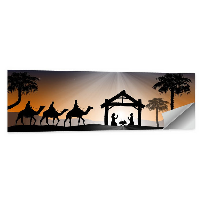Desert Nativity Silhouette Wall Art as a poster print