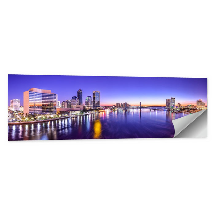 Jacksonville Twilight Skyline Wall Art as a poster print