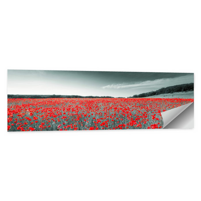 Red Poppy Field Wall Art as a poster print