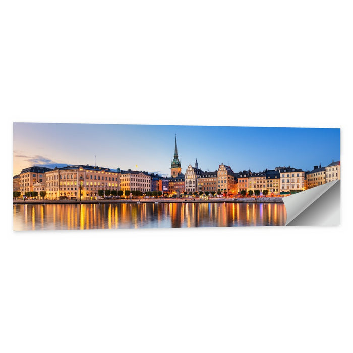 Gamla Stan Night Reflections Wall Art as a poster print