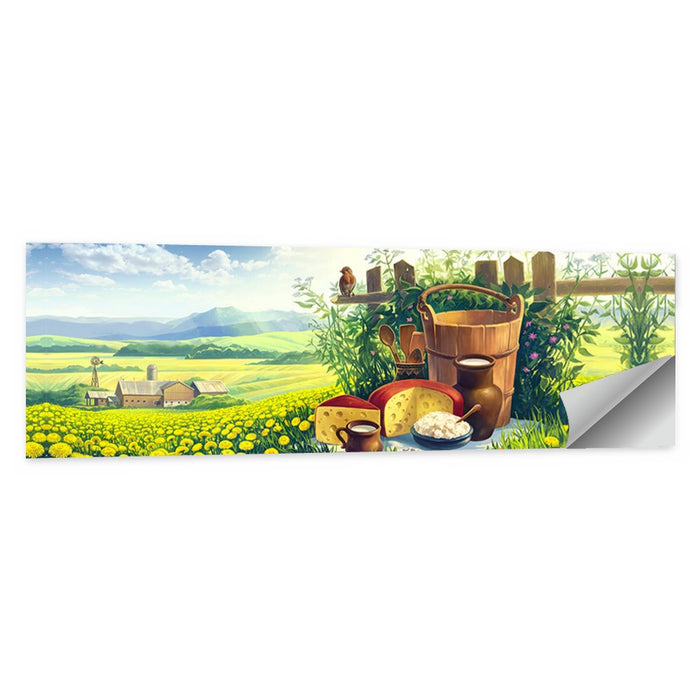 Dandelion Field Landscape Wall Art as a poster print