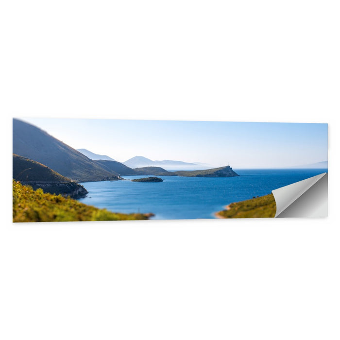 Coastal Cliffs and Lighthouse Bay Wall Art as a poster print