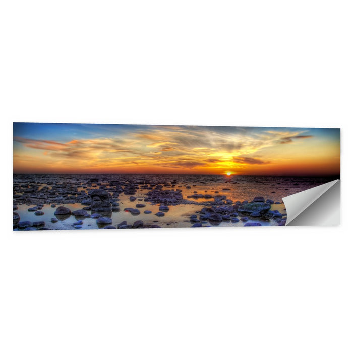 Sea Stones at Sunset Wall Art as a poster print