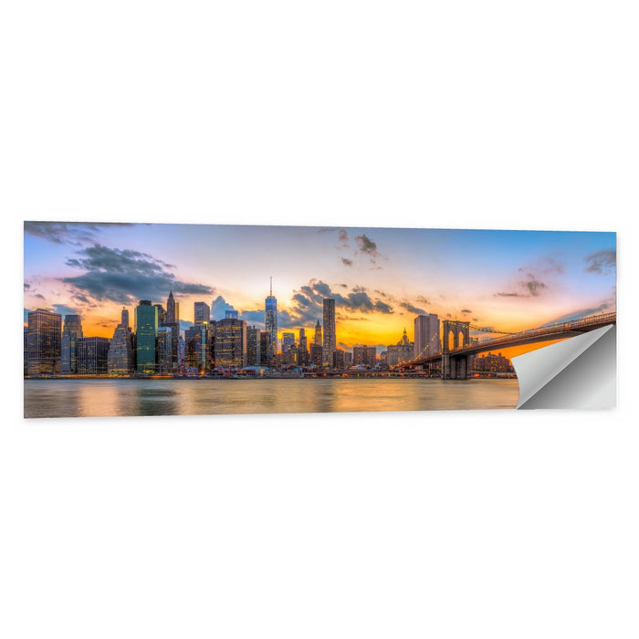 Manhattan Skyline with Brooklyn Bridge Wall Art as a poster print