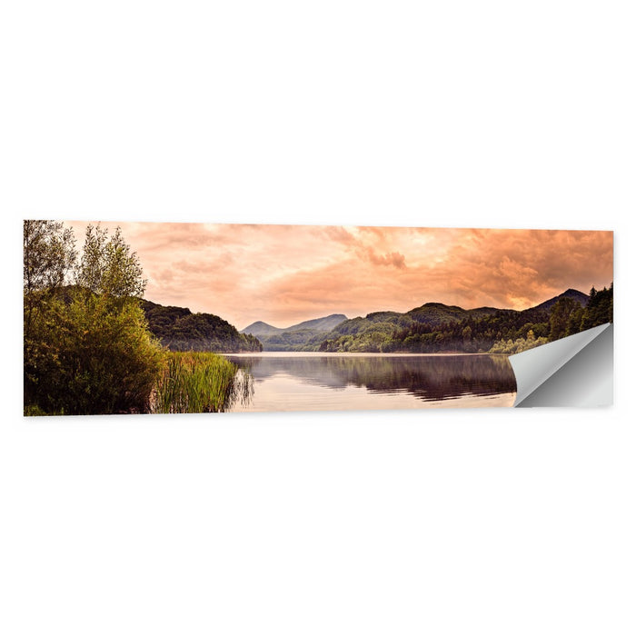 Cloudy Lake at Golden Hour Wall Art as a poster print