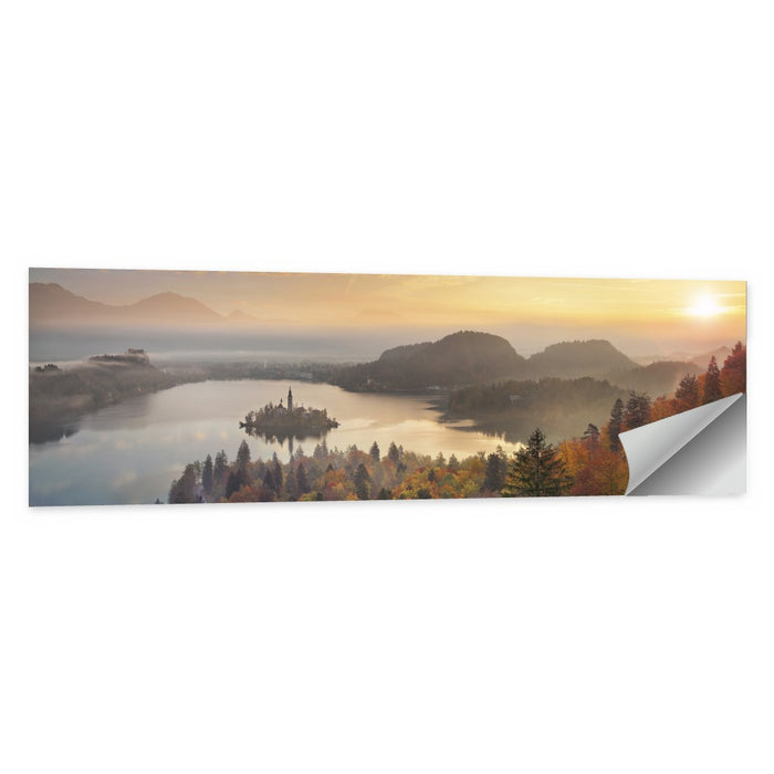 Autumn Morning at Lake Bled Wall Art as a poster print